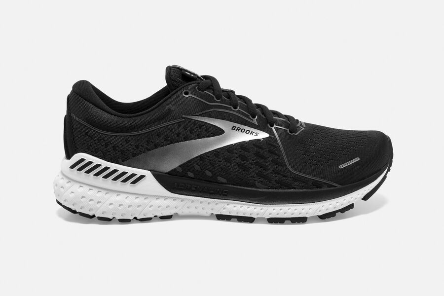 Brooks Adrenaline GTS 21 Road Running Shoes - Womens - Black/White - PV1046785